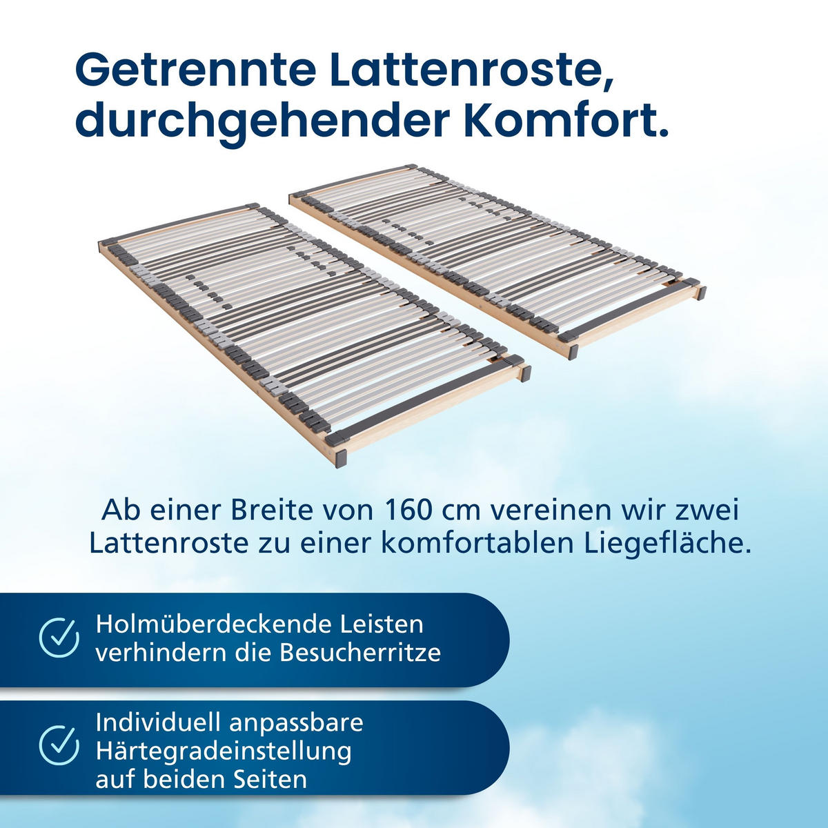 LATTENROST VERSTELLBAR 120/200 cm - Braun, Holz (120/200cm) - AM Qualitätsmatratzen