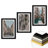 WANDBILDER 3er-Set - 20x30 cm Schwarzer Rahmen - Venedigs Wasserstraßen - Schwarz, Kunststoff (20/30cm) - ArtPrintCave