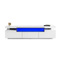 LOWBOARD 160/39/42 cm aus Holzwerkstoff mit LED-Beleuchtung und 3 Schubladen Weiß - Weiß, Holzwerkstoff (160/42/39cm) - Modenvie