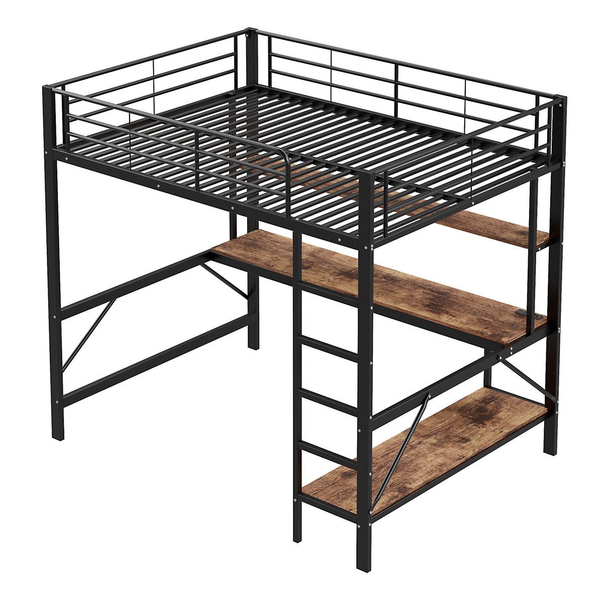 HOCHBETT Metall 140/200 cm Schwarz - Schwarz, Metall - Raumix