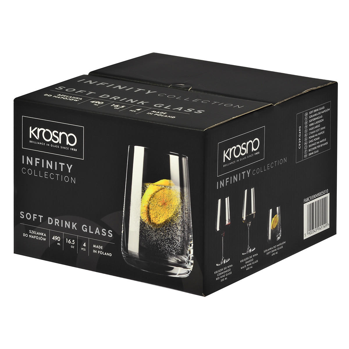 WASSERGLÄSER Infinity, 6er-Set, 490 ml - Transparent, Glas (0.58L) - Krosno Glass