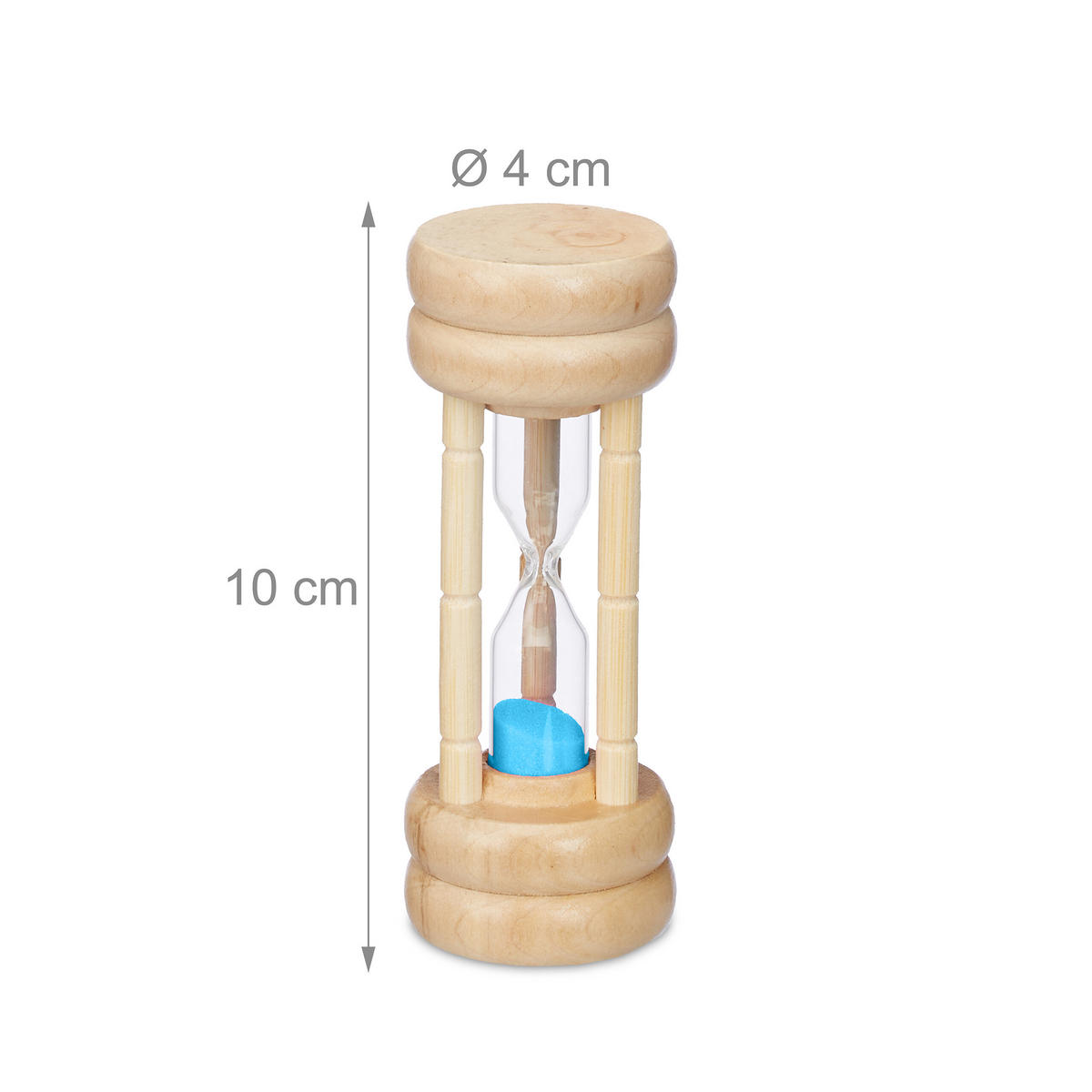 4XPRESÝPACIE hodiny - svetlohnedá, drevo/sklo (4/10/4cm) - Relaxdays