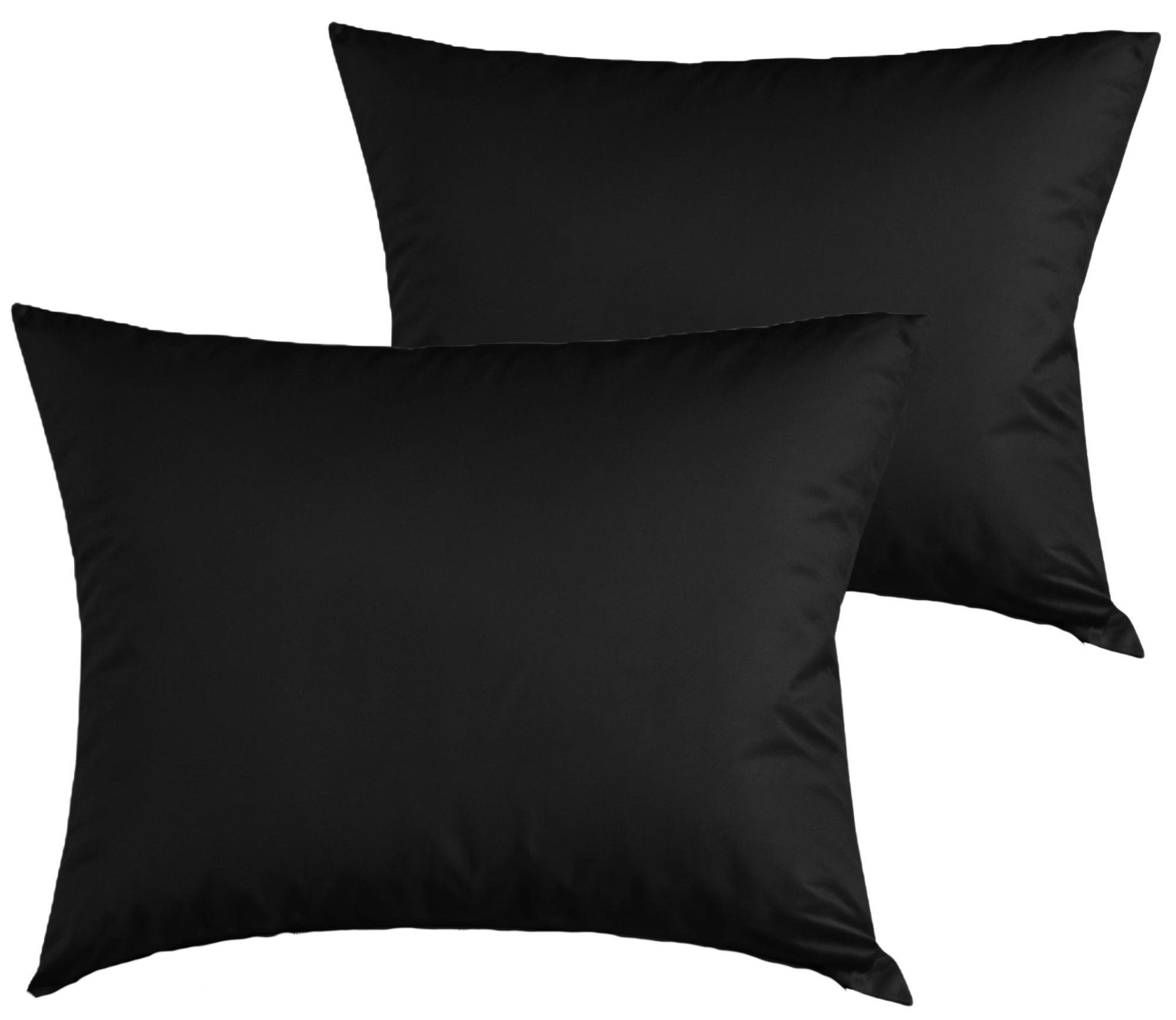 KISSENBEZUG 80x80 cm aus 100% Mikrofaser, Kissenhülle Schwarz Einfarbig - Schwarz, Textil (80/80cm) - Carpe Sonno