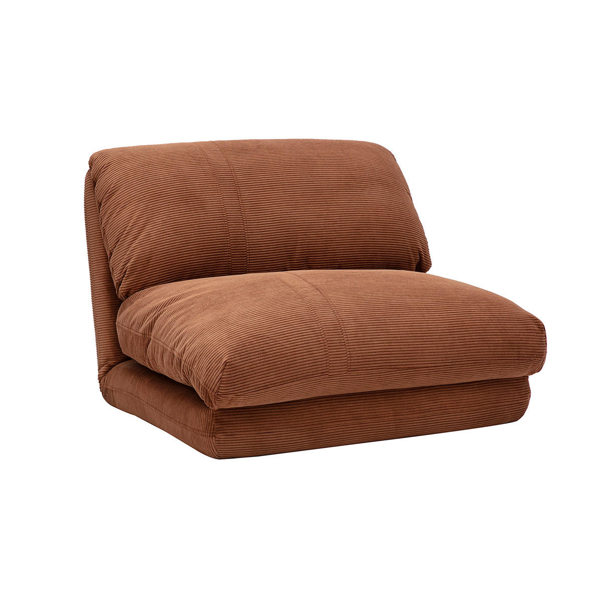 EINZELSESSEL Samt-Cord Burnt SPENCER - Terracotta, Textil (82/62/82cm) - Miliboo