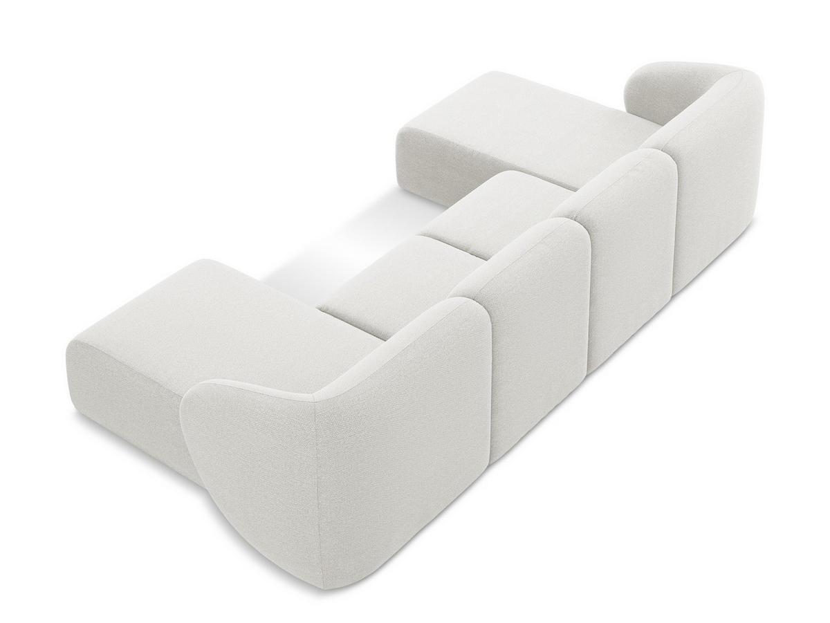 SOFAELEMENT Samt Stoff Beige - Beige/Schwarz, Holzwerkstoff/Kunststoff (75/77/90cm) - Makamii