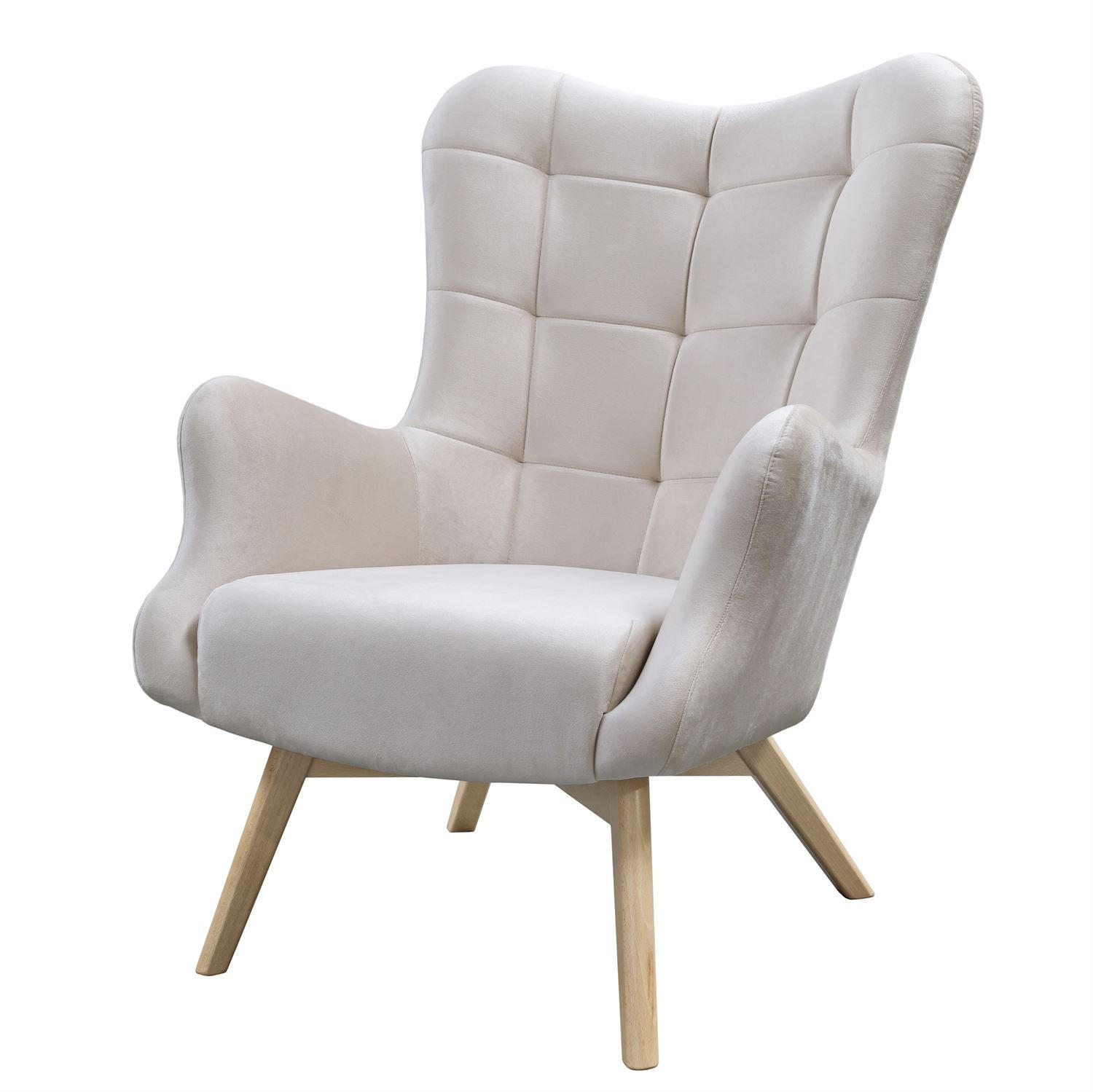 SESSEL SAND mit Buchenbeinen - Ecru/Buchefarben, Textil (80/105/86cm) - Lookway