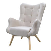 SESSEL SAND mit Buchenbeinen - Ecru/Buchefarben, Textil (80/105/86cm) - Lookway