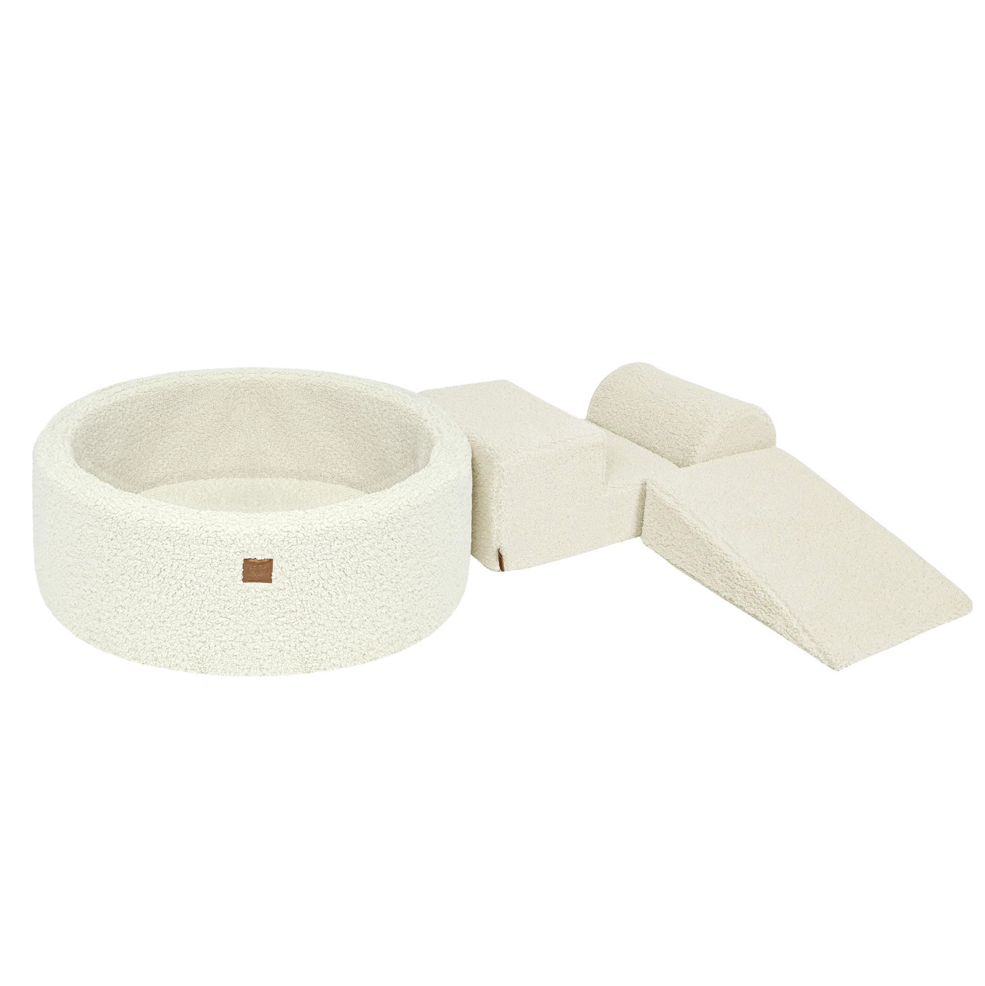 BÄLLEBAD mit Schaumstoff Bausteinen, Bearly, Creme - Creme, Textil (230/45/30cm) - MeowBaby