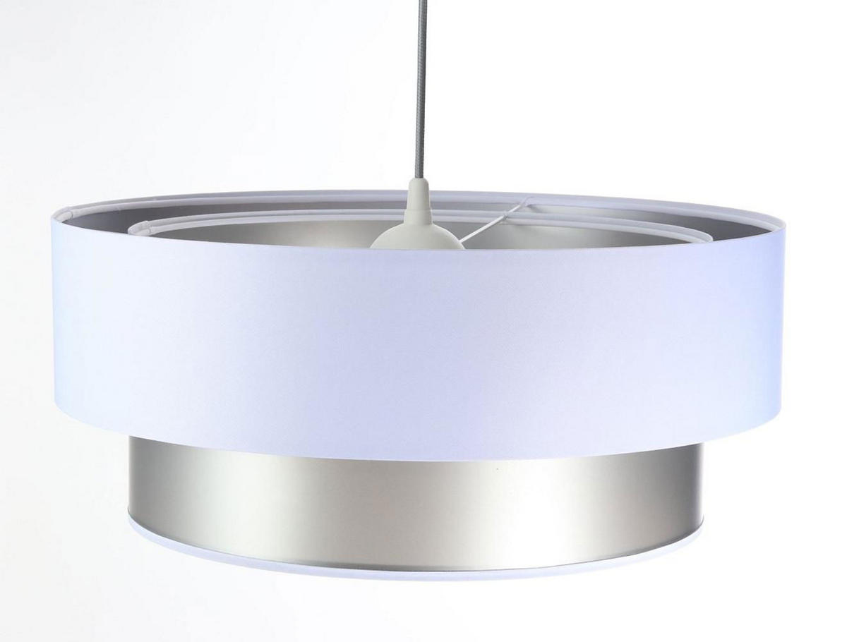 HÄNGELEUCHTE Silber 60/20 cm - Silberfarben/Weiß, Kunststoff (60/1/20cm) - ONZENO