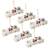 ORNAMENTE CADILLAC 2026 Christmas Classics weiß-gold 5,3 x 11,7 x 4,8 cm 6er Set - Goldfarben/Weiß, Keramik (11.7/4.8/5.3cm) - Villeroy & Boch