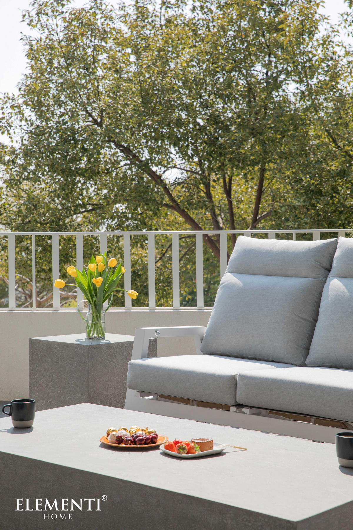 COUCHTISCH TEVERE aus GF-Beton Rechteck, Wetterbeständig, 153x77x36 cm - Grau, Naturmaterialien (153/77/36cm) - Elementi