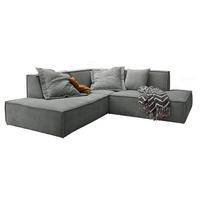 ECKSOFA SAMU Grau Webstoff - Schwarz/Grau, Textil (226/224cm) - KAWOLA