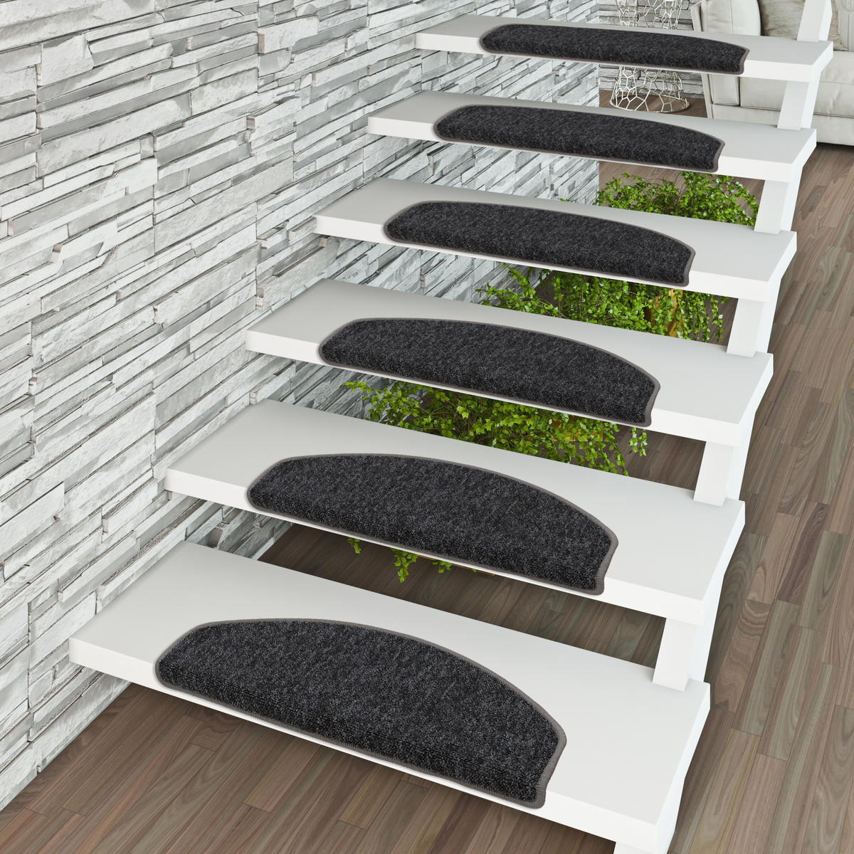 TREND SCHLINGE STUFENMATTE STRONG 15ER-SET - Schwarz/Grau, Textil (24/65cm) - Pergamon