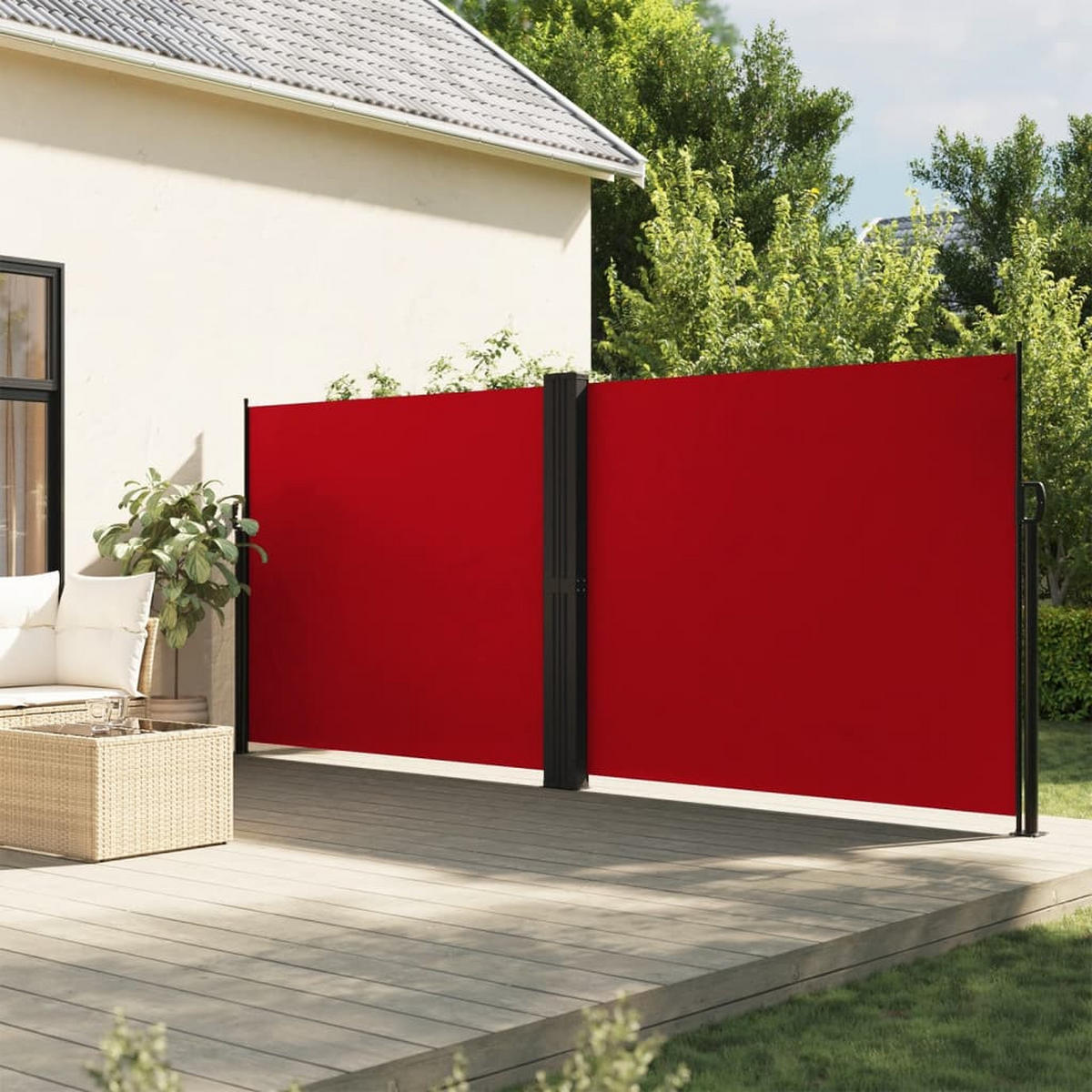 SEITENMARKISE Ausziehbar Rot 180x600 cm - Rot, Textil (600/180/600cm) - furnicato