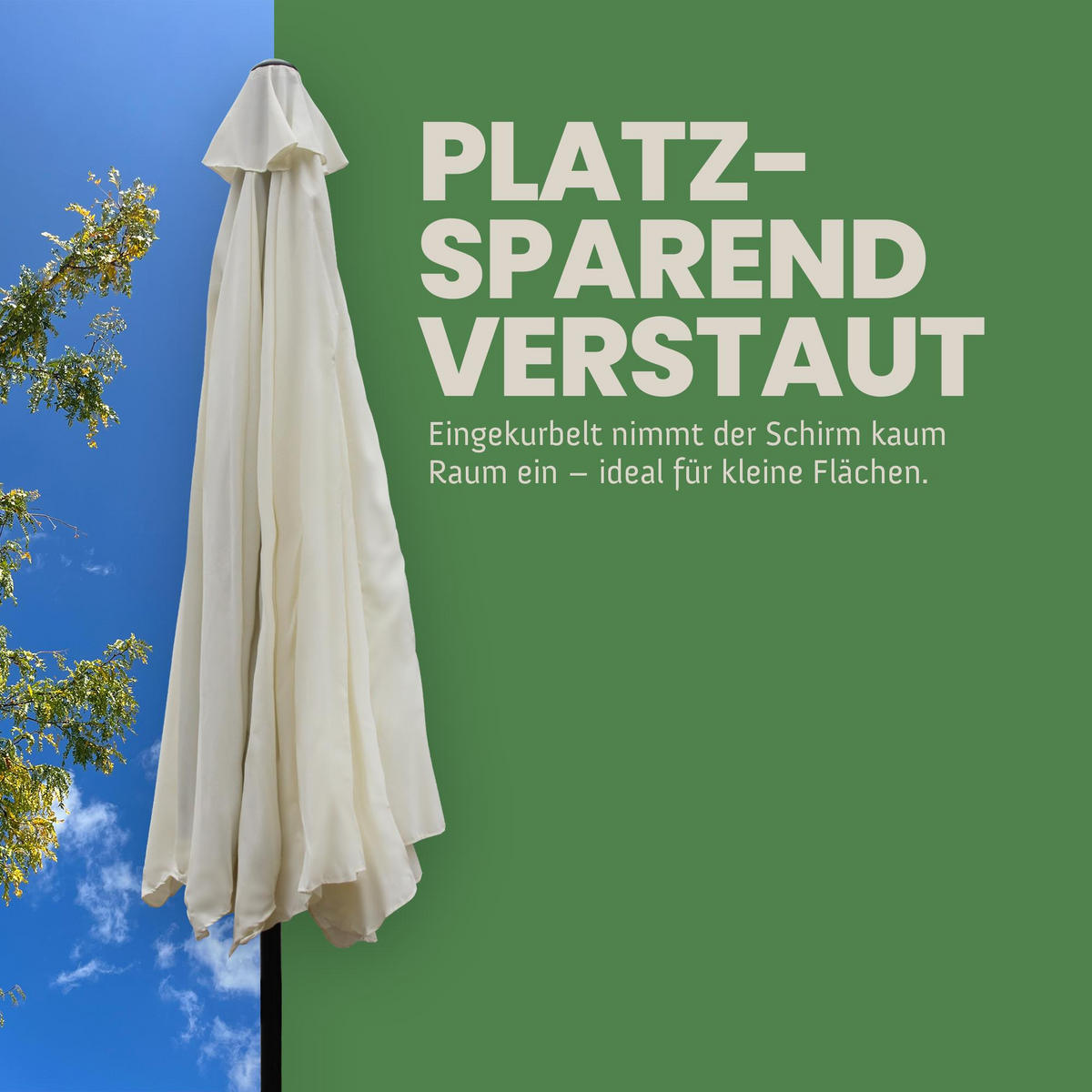 SONNENSCHIRM 300cm Creme - Creme, Metall (300/300cm) - Bestlivings