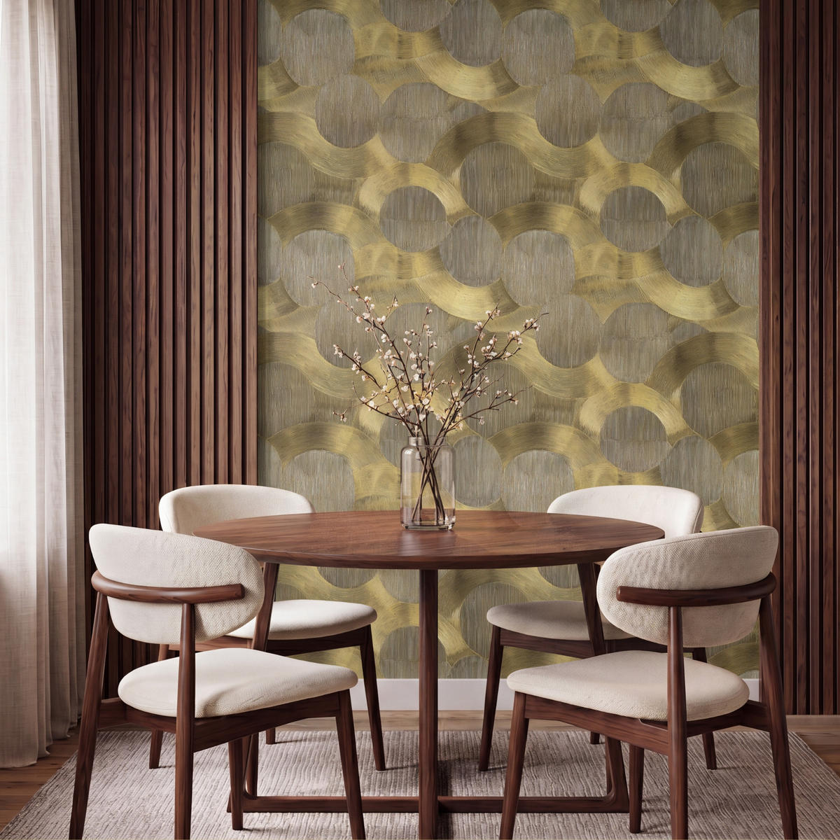 TAPETE - Modern - Geometrisch - Gold - 160x220 cm - Goldfarben, Papier (160/220cm) - OnlyWow