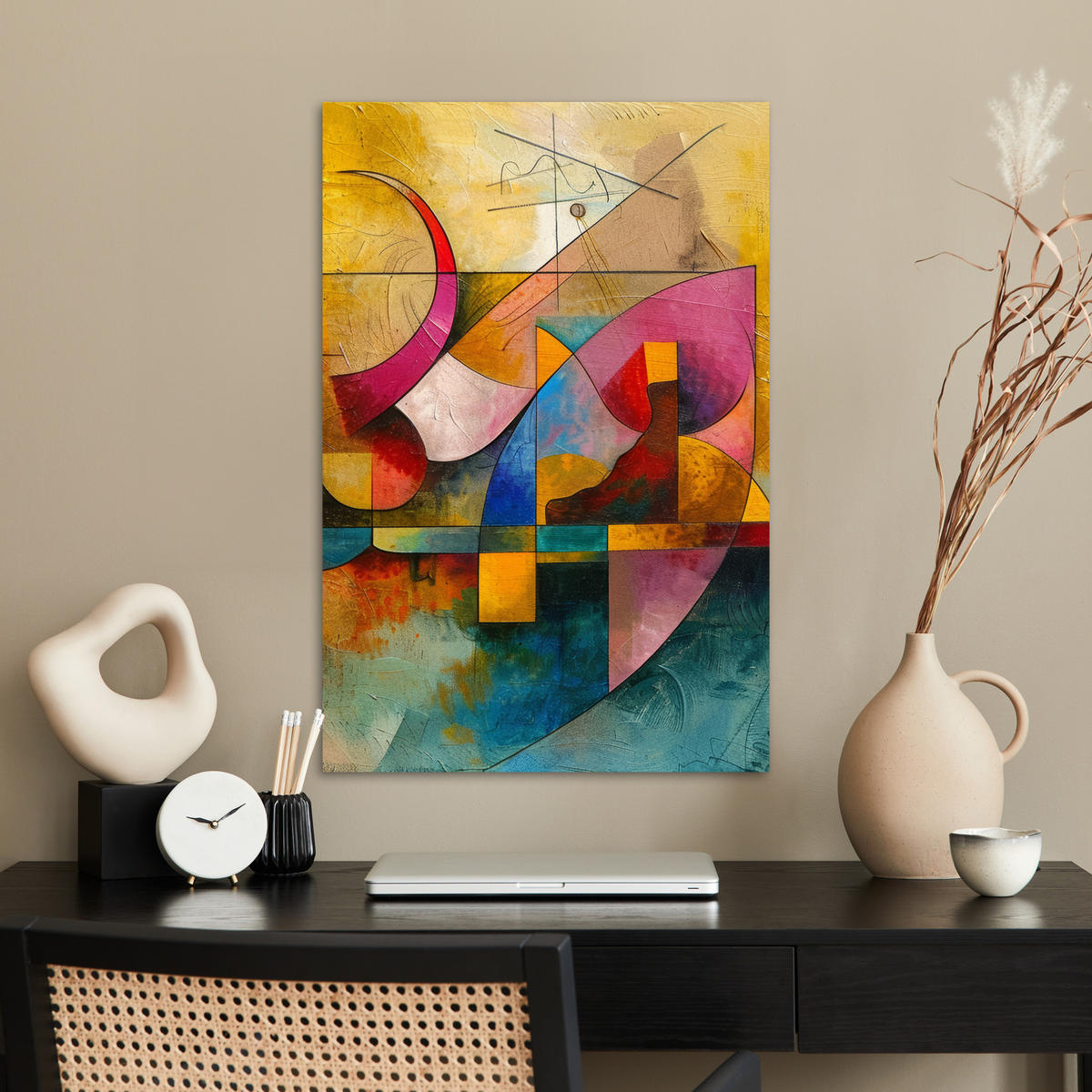 POSTER Kunst - Abstrakt - Modern 40x60 cm - Gelb, Papier (40/60/0.1cm) - MuchoWow