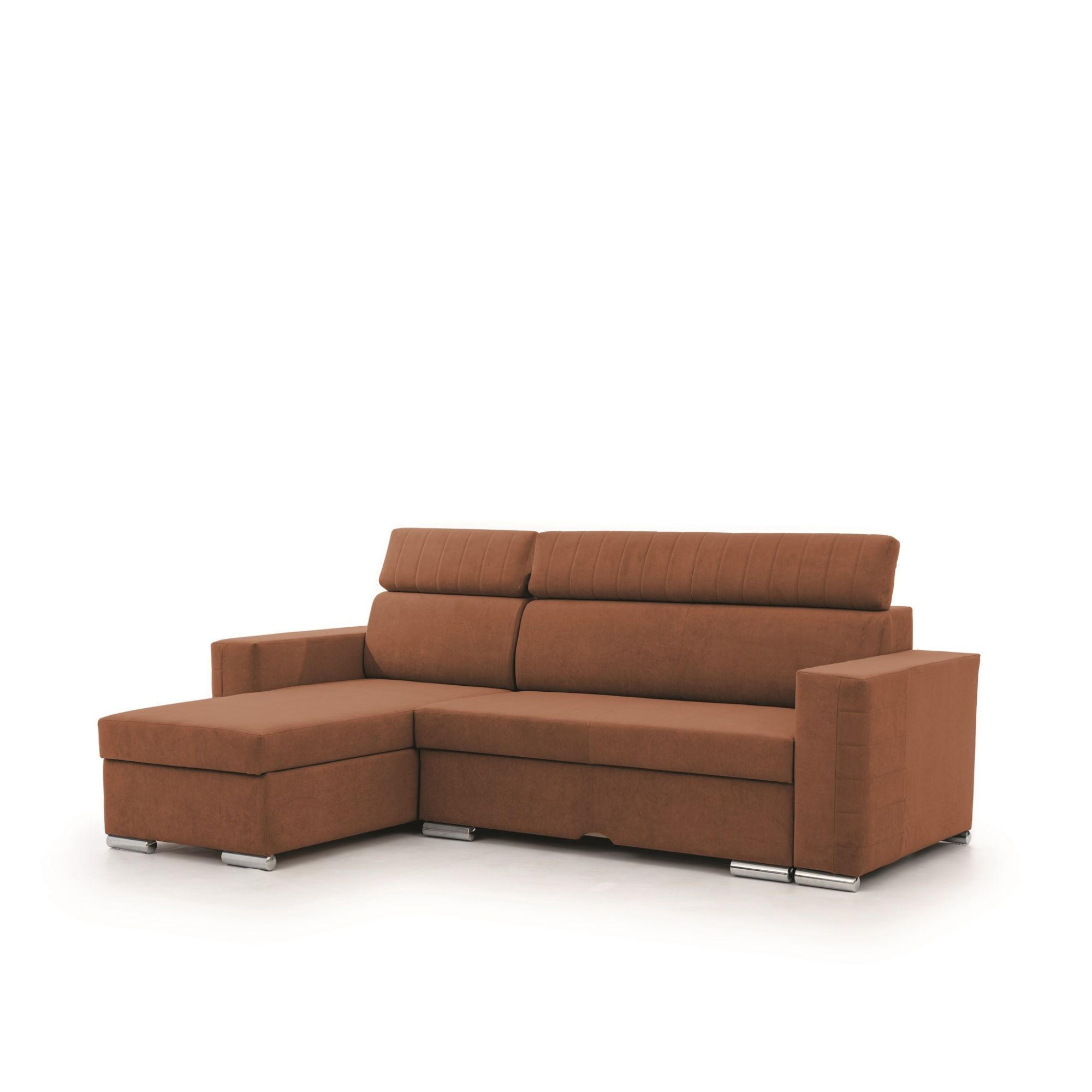 ECKSOFA Canton In Camelia - Braun, Holzwerkstoff/Textil (260/173cm) - Fun Möbel