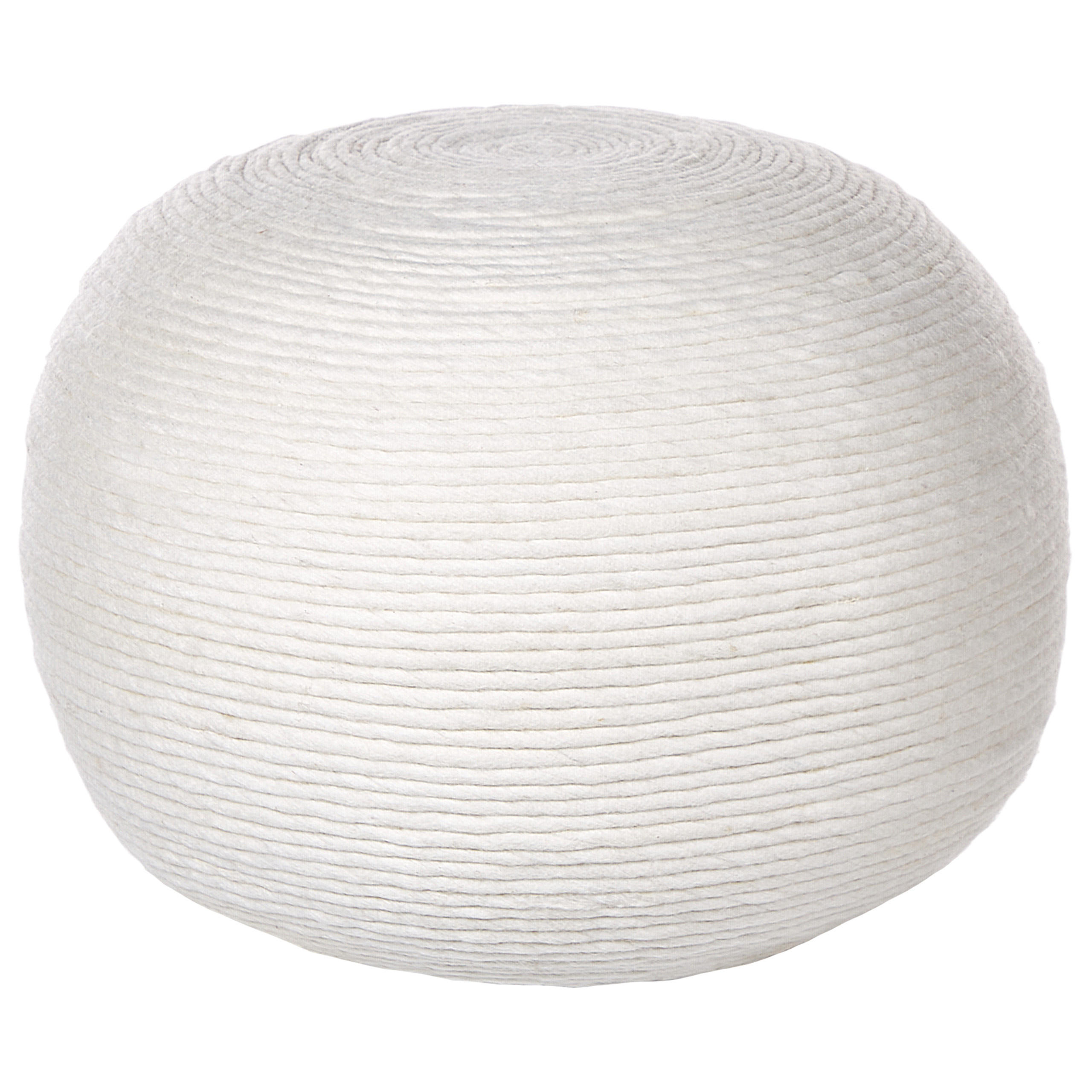 POUF Weiß Takhabi - Weiß, Naturmaterialien (50/35/50cm) - Beliani