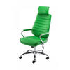 CHEFSESSEL Lederlook grün - Chromfarben/Grün, Textil/Metall (60/117/67cm) - CLP