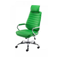CHEFSESSEL Lederlook grün - Chromfarben/Grün, Textil/Metall (60/117/67cm) - CLP
