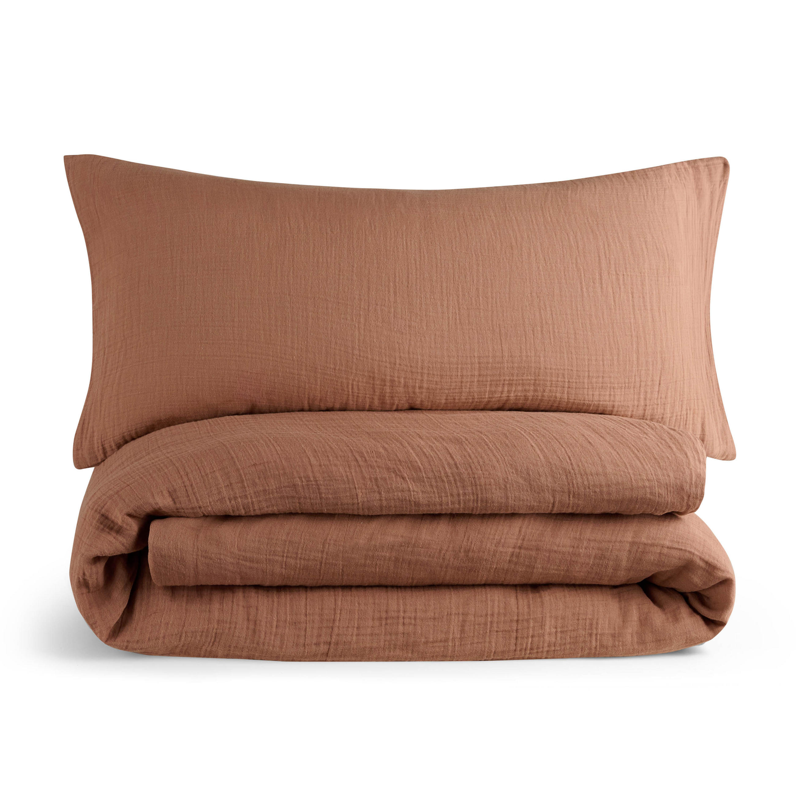 BETTWÄSCHE Musselin, 100% Baumwolle, 135/200 cm & 40/80 cm - Kupferfarben, Textil (135/200cm) - Blumtal