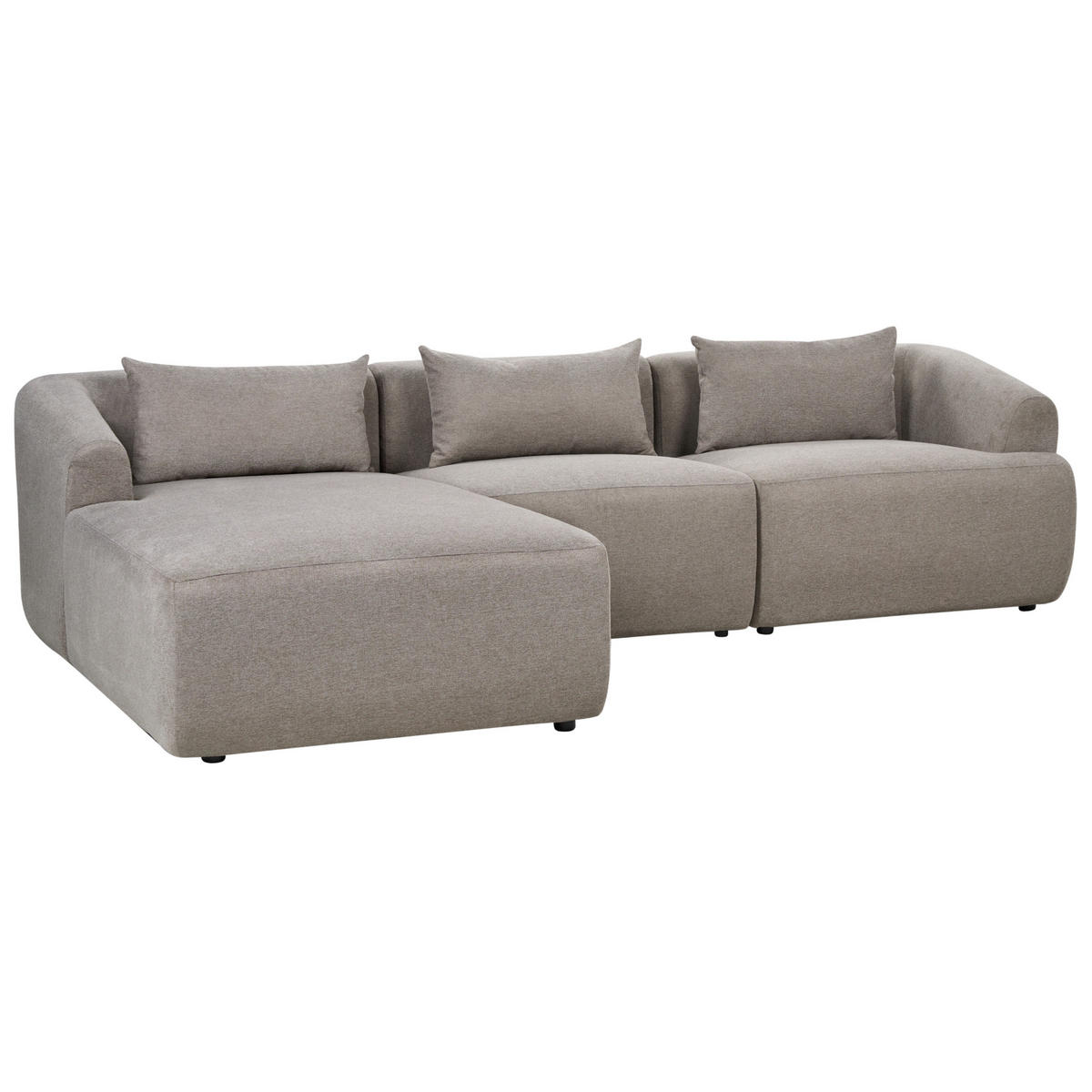 3-SITZER-ECKSOFA Stoff taupe linksseitig Svansele - Taupe, Textil (278/174cm) - Beliani