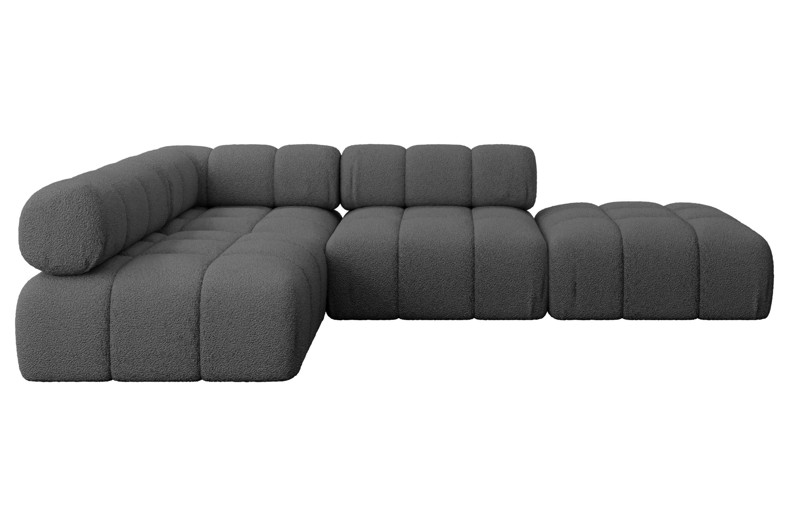 ECKSOFA modulares Sofa Favio-L1 - 285x190x70 cm Grau Bouclé - Grau, Holzwerkstoff/Textil (285/190cm) - ALTDECOR