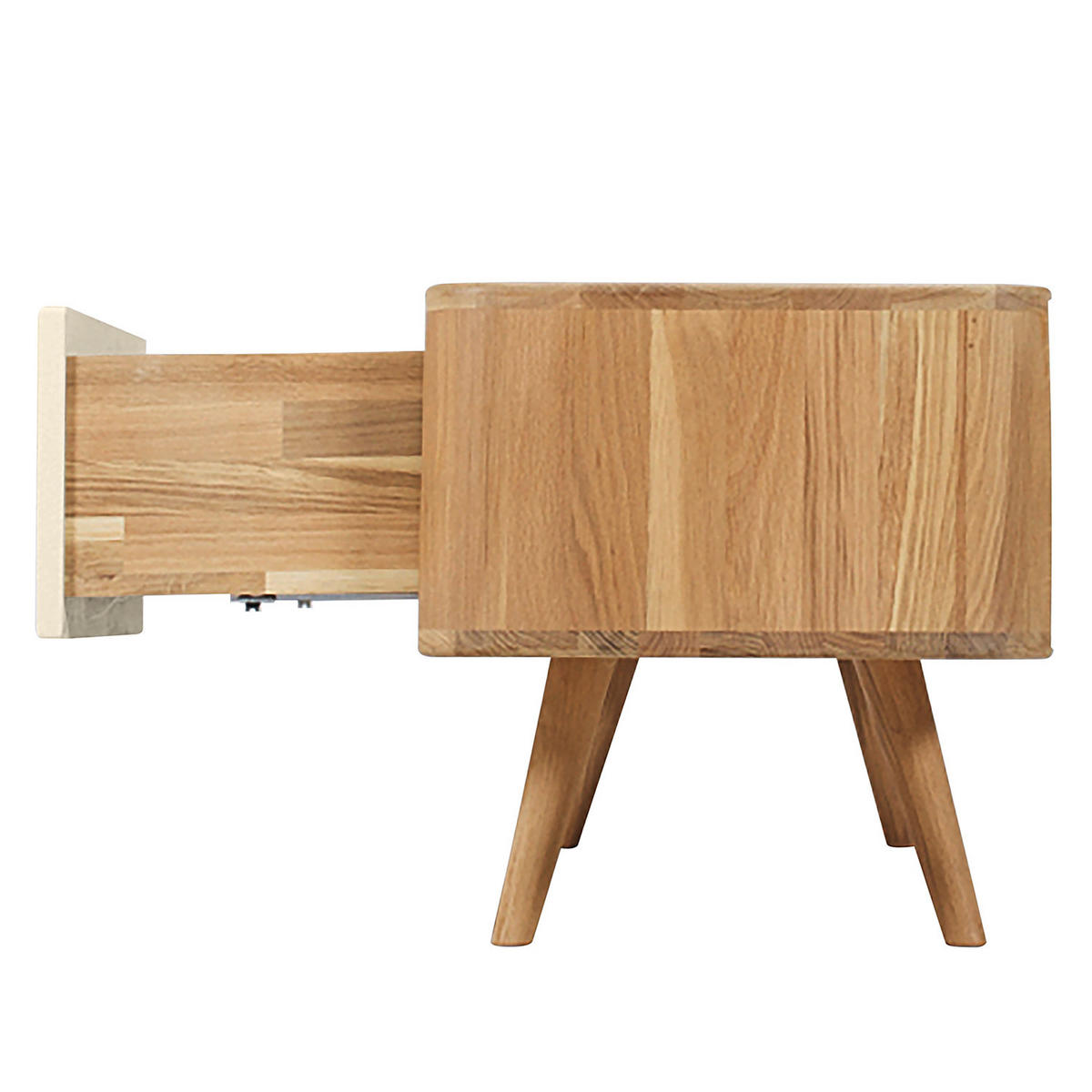 TV-LOWBOARD - Wildeiche teilmassiv - Wildeiche/Weiß, Holzwerkstoff (180/45/42cm) - home24