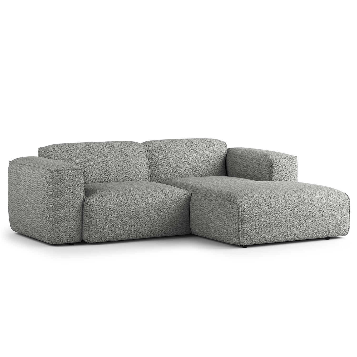 ECKSOFA mit XL-Longchair - Schwarz/Grau, Kunststoff/Textil (260/171cm) - home24