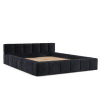 POLSTERBETT Milos mit Stauraum 180/200 cm Schwarz im Terra NW Stoff - Schwarz/Naturfarben, Holz/Holzwerkstoff (180/200cm) - AltaBeds