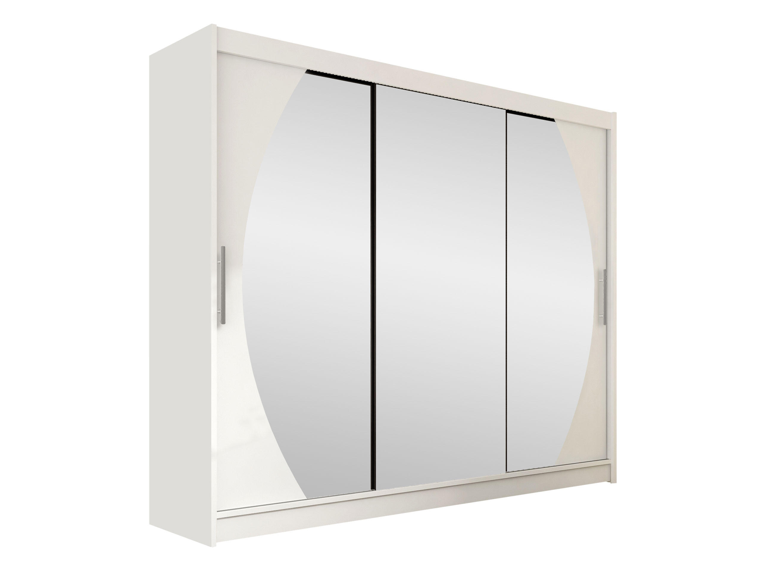 KLEIDERSCHRANK Aston V - Silberfarben/Weiß, Holzwerkstoff/Kunststoff (250/215/58cm) - MIRJAN24