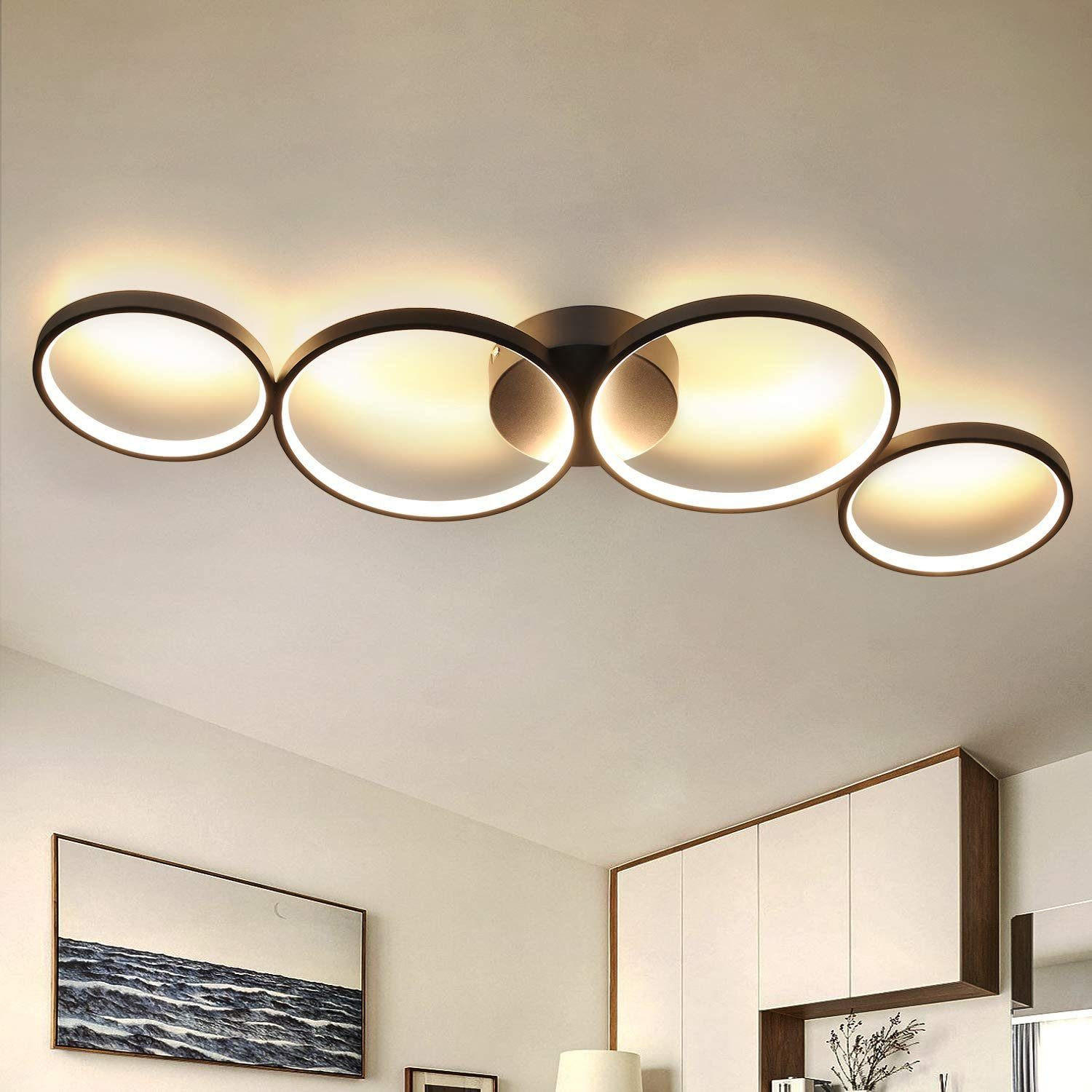 LED-DECKENLEUCHTE Wilhelmina 89/33/6 cm - Schwarz, Metall (89/33/6cm) - Nettlife
