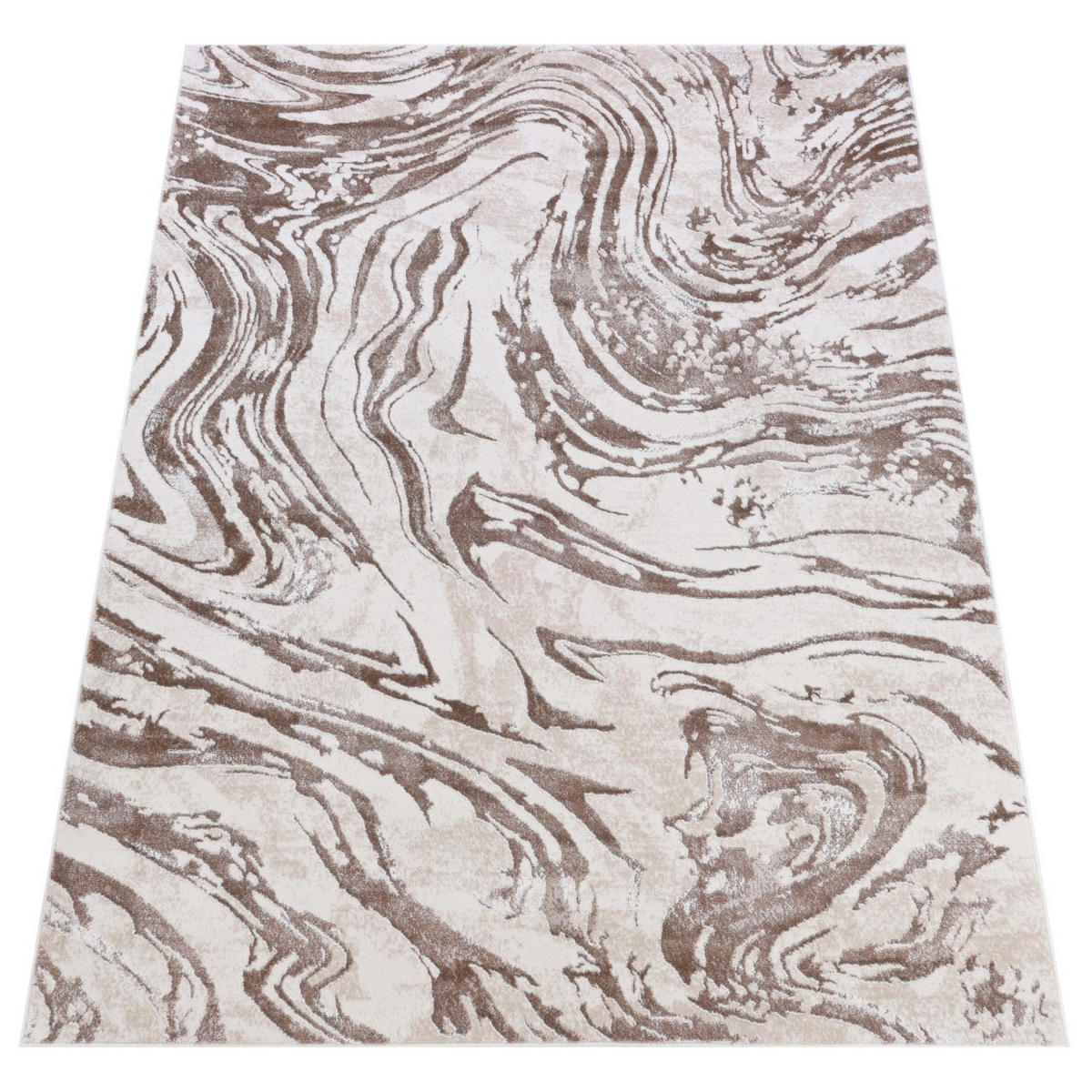 KOBEREC béžový hnedý krémový - 230 x 240 cm - hnedá/krémová, textil (230/240cm) - Mazovia