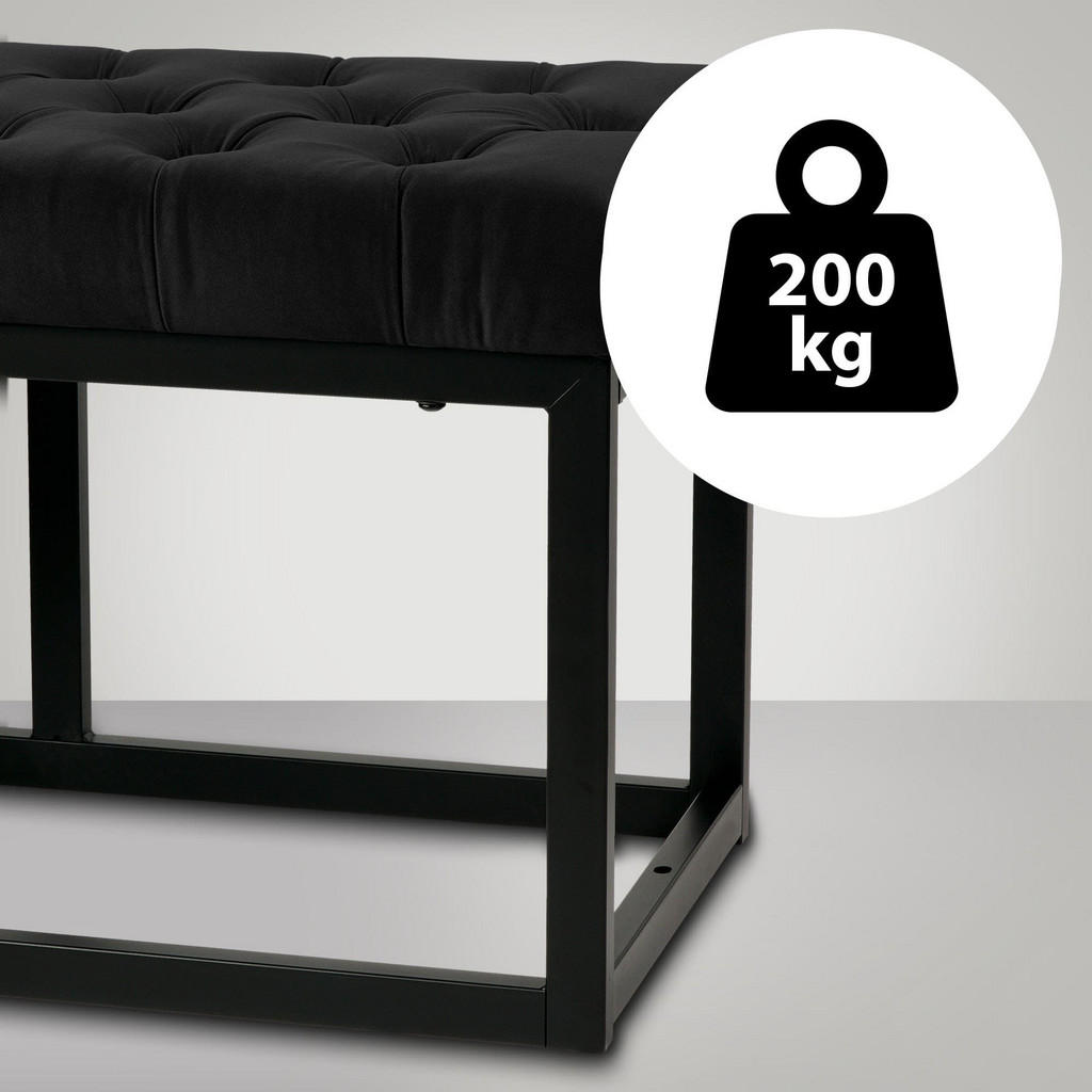 Thumbnail - TPFLiving Sitzbank, Schwarz, Metall, 120x42x37 cm, Esszimmer, Bänke, Sitzbänke