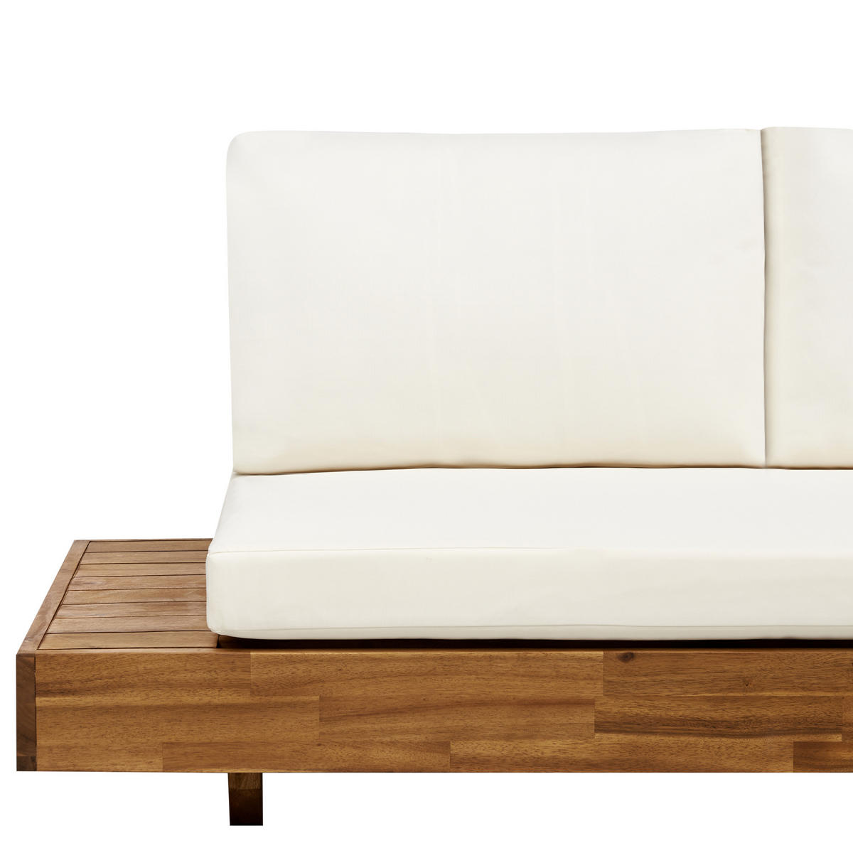 LOUNGESOFA 3-Sitzer Heller Holzfarbton Marettimo - Hellbraun/Weiß, Holz (230/70/68cm) - Beliani