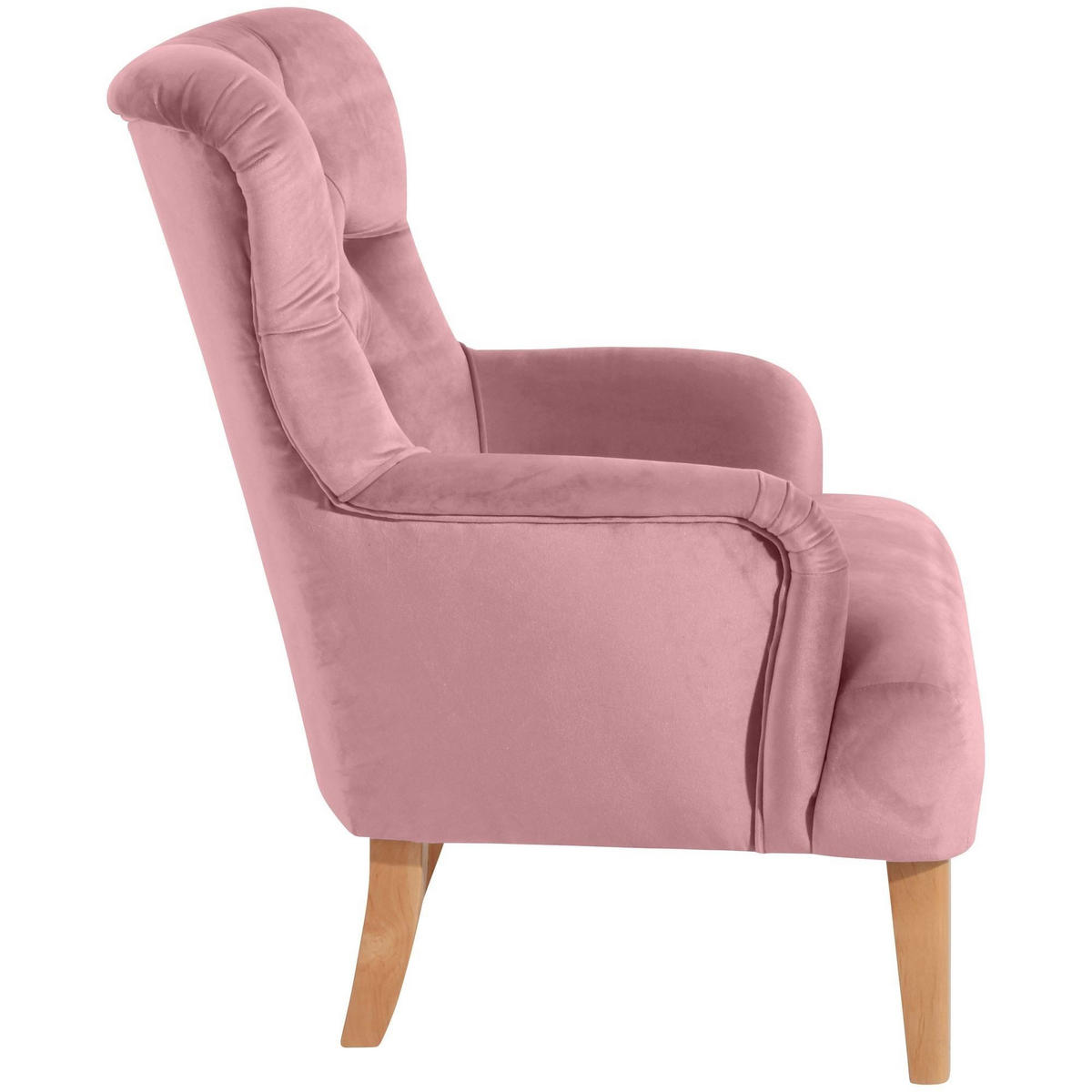 SESSEL Kaiya Bezug Samtvelours Buche natur / rosé - Rosa, Kunststoff (82/97/71cm) - 58aufmkessel