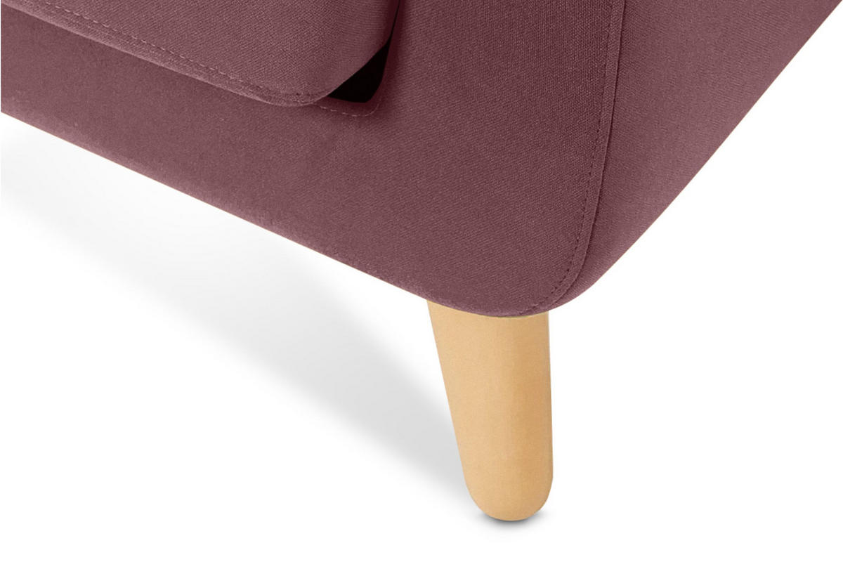 SESSEL TAGIO Massivholz-Beine, rosa - Koralle/Braun, Buchenholz/Textil (86/80/88cm) - KONSIMO®