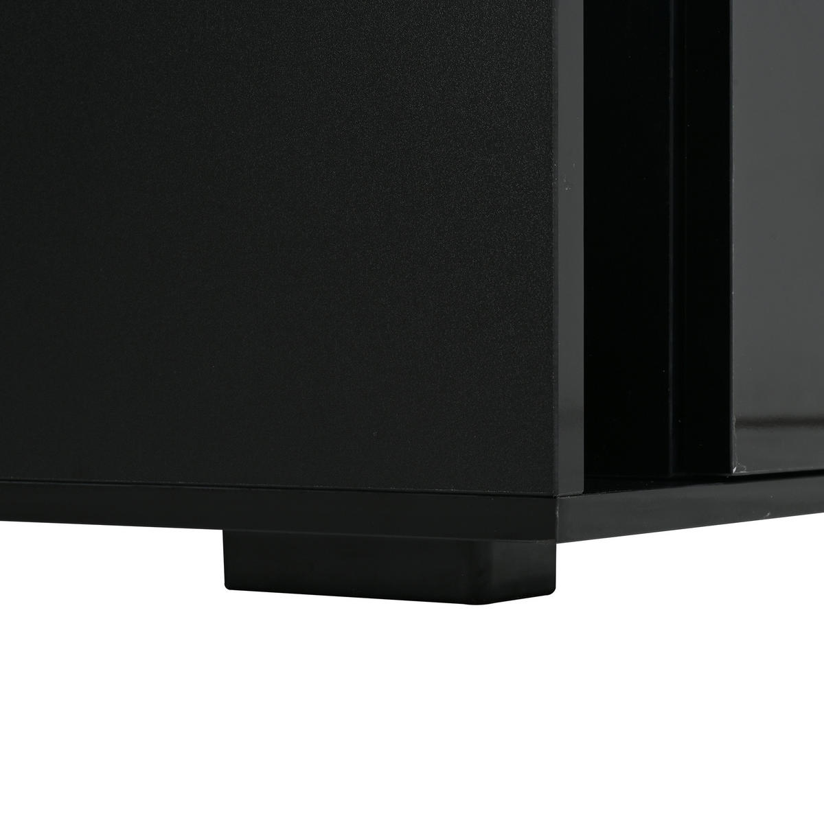 COUCHTISCH 70/70/35 cm schwarz aus MDF und Glas mit LED - Schwarz, Holzwerkstoff (70/70/35cm) - OKMYHOME