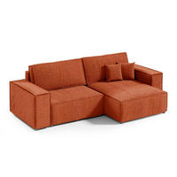 ECKSOFA Isaac 3 Sitzplätze Orange - Orange, Holz (257/148cm) - Petits-meubles