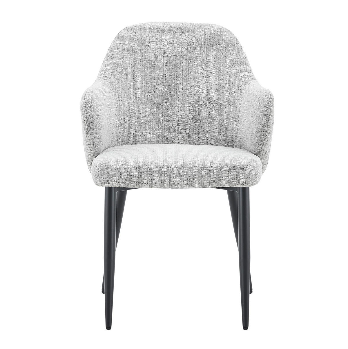 ESSZIMMERSTÜHLE 2er-Set Hellgrau mit Metallbeinen - Grau, Textil (56.5/83/53cm) - MIVRAY