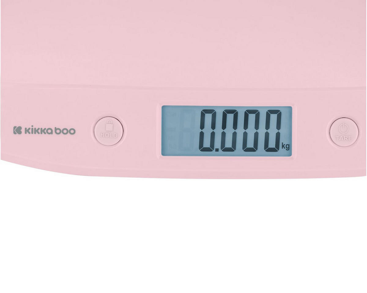 BABYWAAGE Lyra LCD-Display rosa Maßband Anti-Rutsch-Füße Tarafunktion 20 kg - Rosa, Kunststoff (32/52cm) - Kikka boo