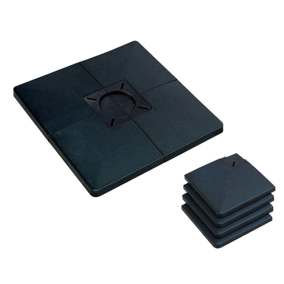 SOCKEL Solardusche freistehend für Garten & Terrasse - Schwarz, Holz (50/12/50cm) - Swim & Fun 