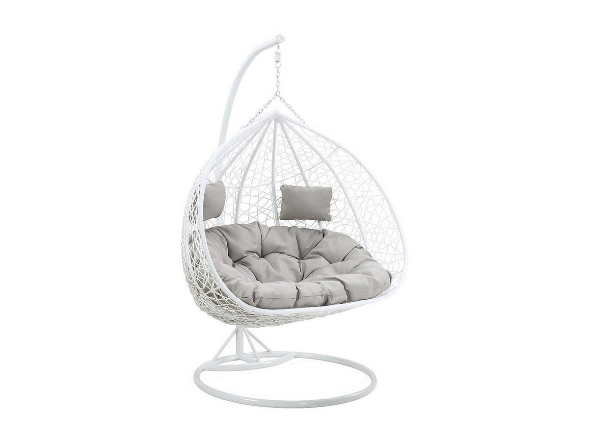 HÄNGESESSEL - 2 Personen - Harz - Weiß - - Weiß, Kunststoff (120/200/120cm) - Vente-Unique