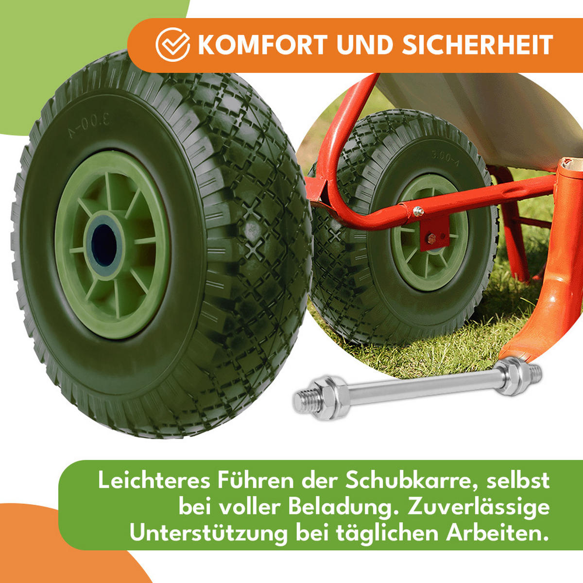 SCHUBKARRENRAD 2er Set Schwarz - Schwarz Hochglanz, Kunststoff (39/39/9.5cm) - KRUMAD