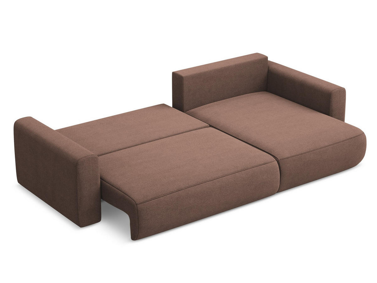 ECKSOFA mit Schlaffunktion Strukturstoff Stoff Pink - Pink/Hellrosa, Kunststoff/Textil (278/149cm) - Makamii