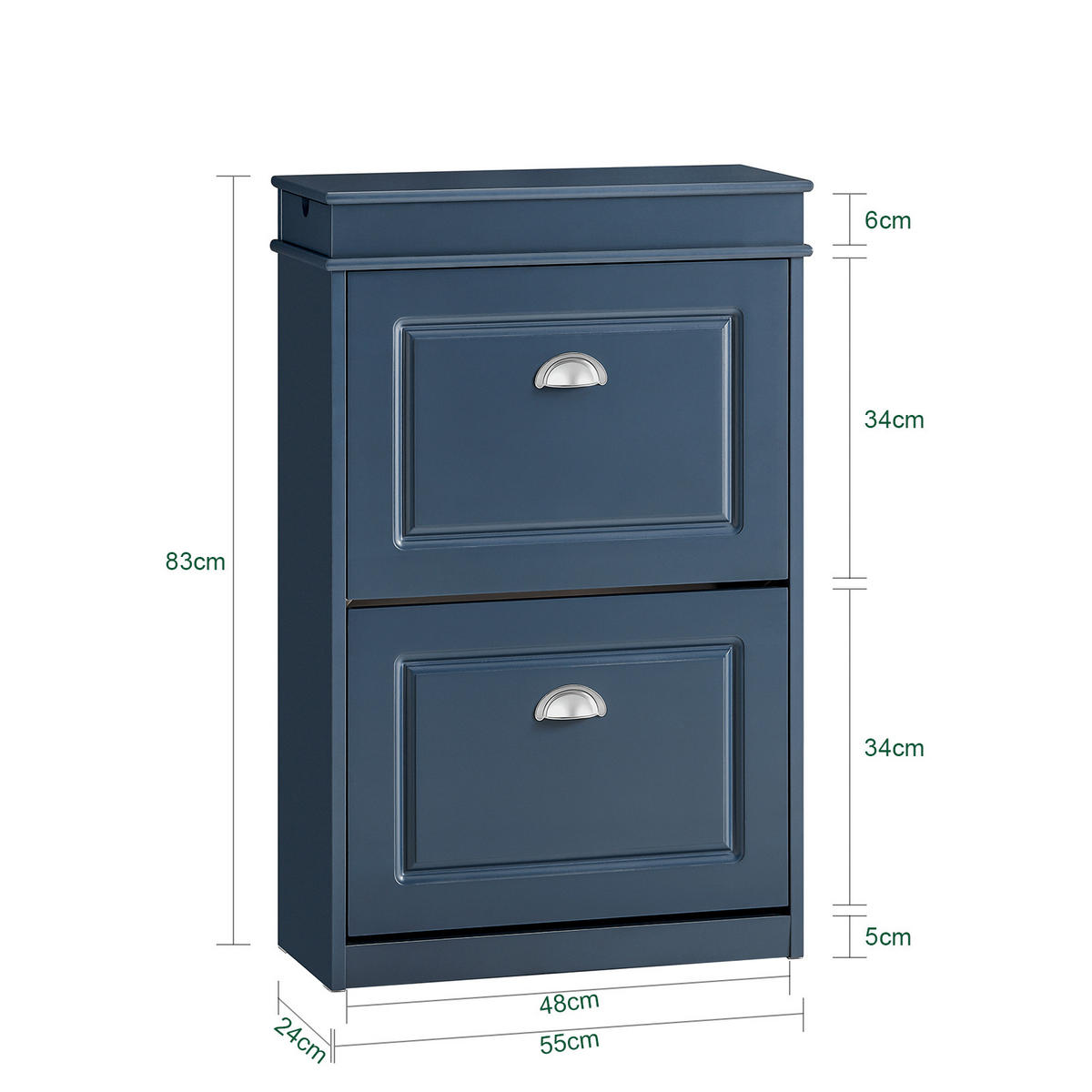 SCHUHSCHRANK Blau - Blau, Holzwerkstoff (55/83/24cm) - SoBuy