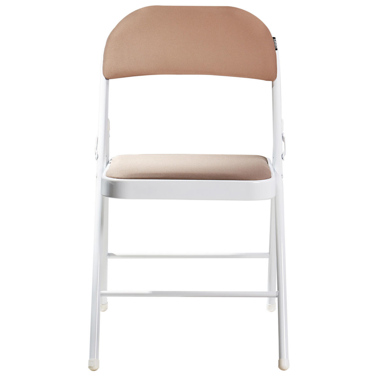 KLAPPSTUHL 4er-Set Metall Beige/Weiß Sparks - Beige, Metall (45/77/47cm) - Beliani