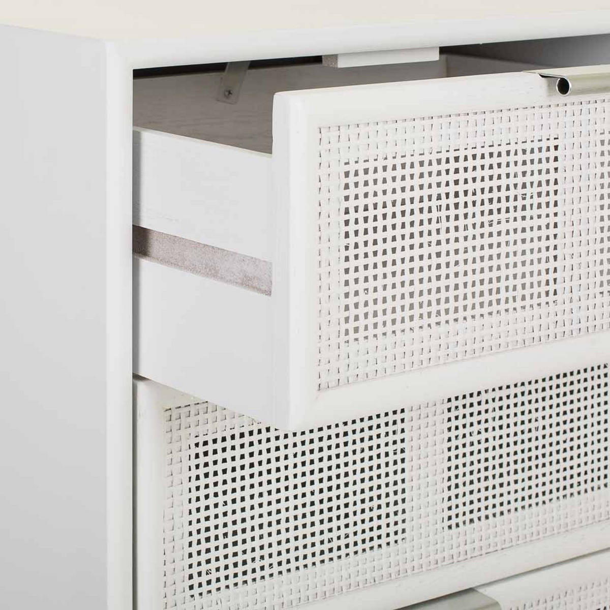 KOMMODE aus Holz und Gitter, weiß, 42x37x101cm - Weiß, Holz (42/100.5/36.5cm) - Wanderlust