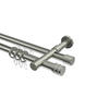 RUNDROHR-INNENLAUF-GARDINENSTANGEN-SET Prestige Estana 100 cm, 2-läufig, 20 mm Ø Edelstahl-Optik - Edelstahlfarben, Metall (100cm) - INTERDECO